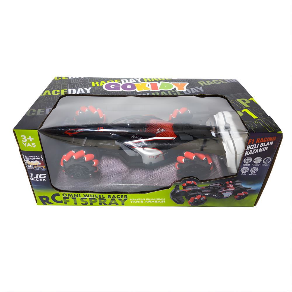 Sprey Buharlı Sesli Işıklı Full Fonksiyon Şarj Edilebilir Uzaktan Kumandalı F1 Arabası 1:16 Ölçek
