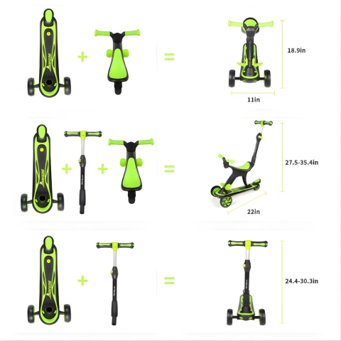 Cool Wheels 3 in 1 Yönlendirmeli Scooter Mavi