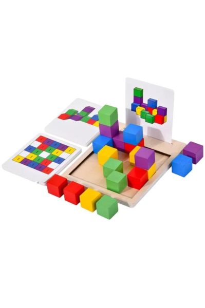 Chitoys Ahşap Eğitici Oyuncak Puzzle Cube