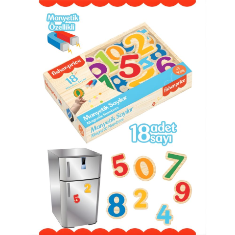Fisher-Price Diytoy Manyetik Sayılar 18 Parça