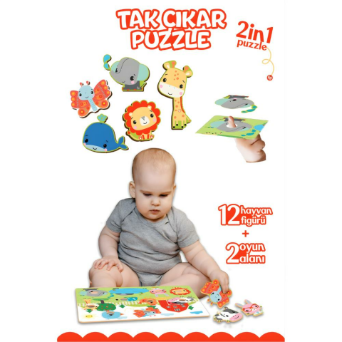 Fisher Price Tak Çıkar Puzzle Hayvanlar-Çiftlik