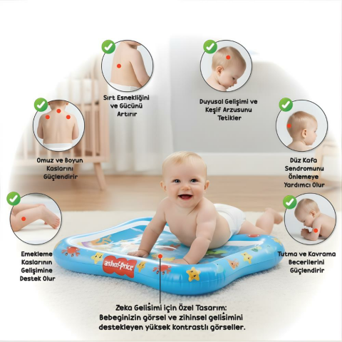 Fisher-Price Fisher Price-Dıytoy Tummy Time Aktiviteli Su Matı