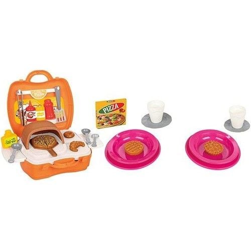Aksesuarlı Çantalı Pizza Seti 34 Parça Turuncu