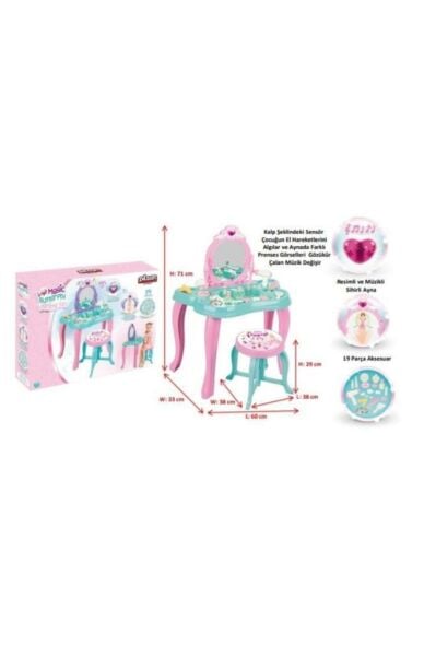 Müzikli Sihirli Kelebek Makyaj Masası Mor