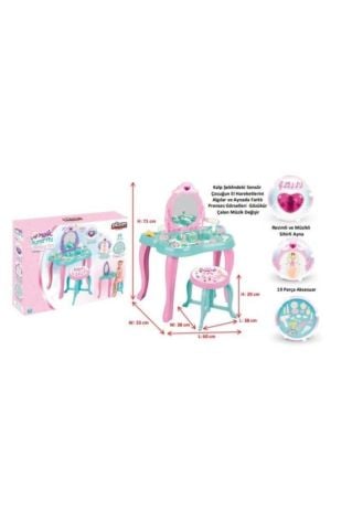 Müzikli Sihirli Kelebek Makyaj Masası Mor