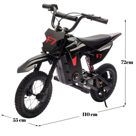 Furkan Elektrikli Çocuk Motosikleti F7 - 300W 36V Mini Motocross - 3 Hız Modu - 12 İnç Lastik 8-14 Yaş