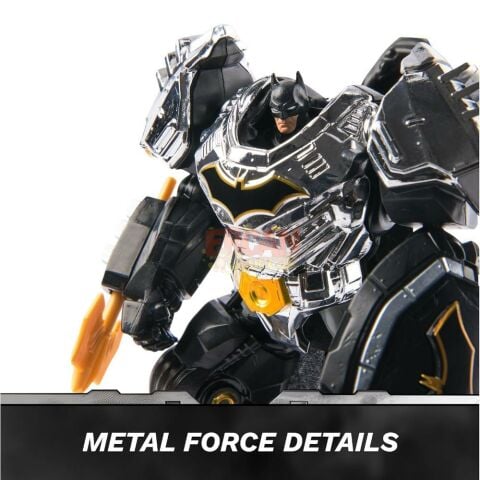 DC Comics, Metal Force Batman Aksiyon Figürü, 15 cm Boyutunda ve 10 Cm Mini Figürlü, Yerleşik Patlayıcı ve Zırh Takımı, 4 Yaş ve üzeri Kız ve Erkek Çocuklar İçin Süper Kahraman Oyuncakları