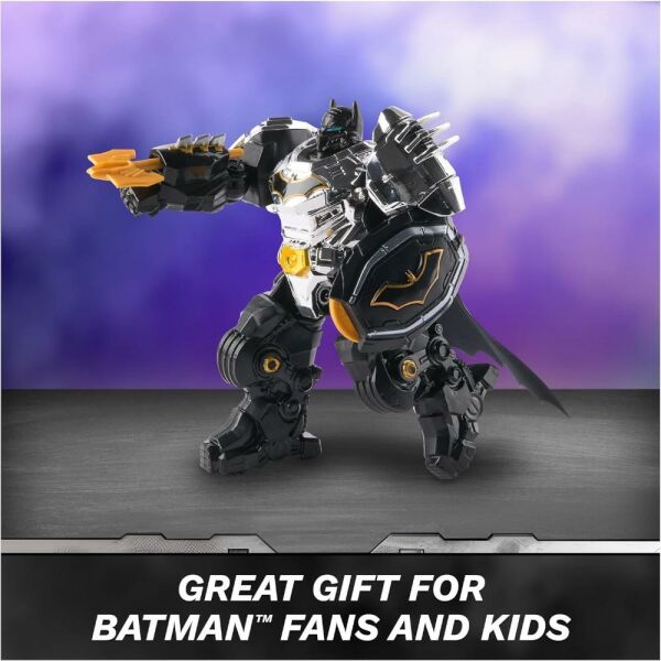 DC Comics, Metal Force Batman Aksiyon Figürü, 15 cm Boyutunda ve 10 Cm Mini Figürlü, Yerleşik Patlayıcı ve Zırh Takımı, 4 Yaş ve üzeri Kız ve Erkek Çocuklar İçin Süper Kahraman Oyuncakları