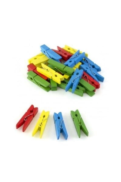 Lino Ahşap Mandal Renkli 45 Mm 25 Adet