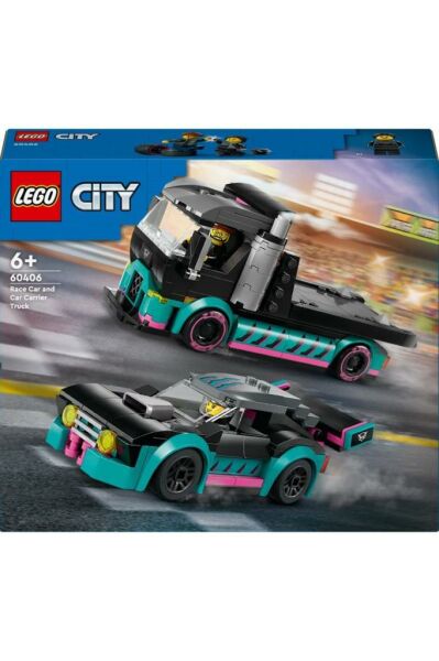 LEGO ® City Yarış Arabası ve Araba Taşıyıcı Kamyon 60406 - Yaratıcı Oyuncak Yapım Seti (328 Parça)