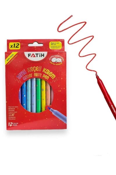 Simli Keçeli Kalem 12 Renk