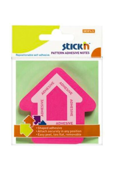Stickn 21542 Yapışkanlı Not Kağıdı Ok Şekilli 50 Yaprak 70x70 Mm Pembe