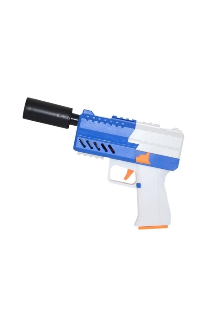 D2 Tiim Şarjlı Tam Otomatik Susturuculu Mavi Glock Tabanca