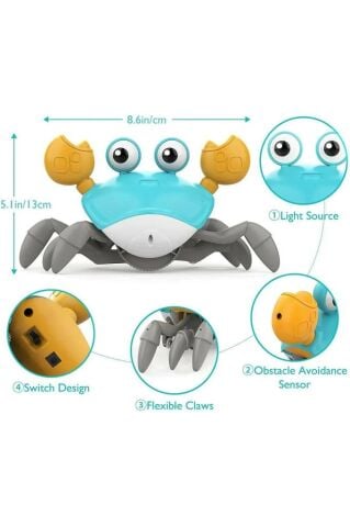Emeklemeye Yardımcı Sensörlü Yengeç Şarjlı Oyuncak