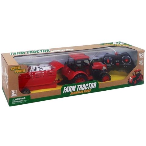 Pasifik Oyuncak Uzaktan Kumandalı Römorklu Hayvan Figürlü Traktör 36 Cm CR1921
