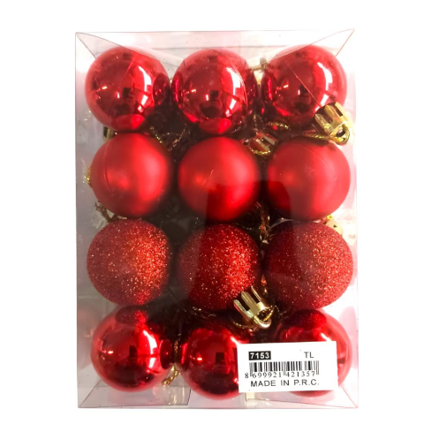 3 Cm Asetat Kutulu Top Kırmızı Gümüş - Gold-Rose Gold