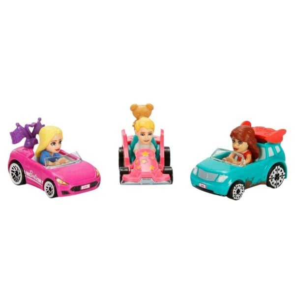 Hot Wheels Racerverse Barbie Yarış Pisti Arabaları 3’lü Paket JDG45