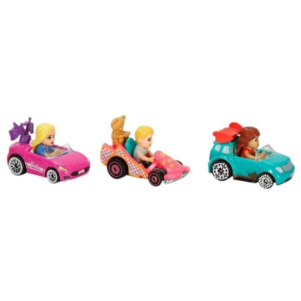 Hot Wheels Racerverse Barbie Yarış Pisti Arabaları 3’lü Paket JDG45