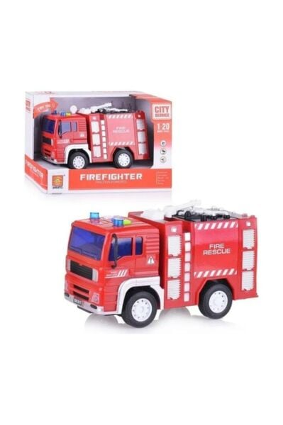 4i Oyuncak I Oyuncak 1:20 Sesli Işıklı Itfaiye Aracı Arazöz 18cm.