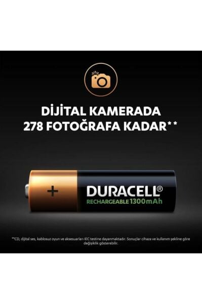 Duracell Şarj Edilebilir Aa 1300 Mah Kalem Pil, 2'li