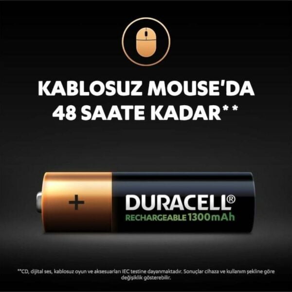 Duracell Şarj Edilebilir Aa 1300 Mah Kalem Pil, 2'li