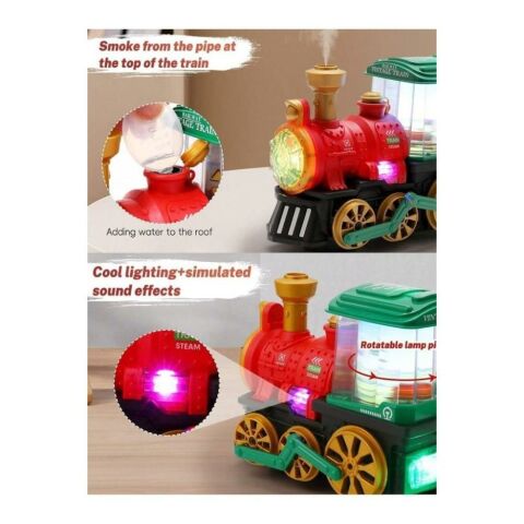 Sesli Işıklı Buhar Çıkaran Çarp Dön Tren 19 cm - Buhar Çıkaran Sesli Müzikli Çarp Dön Tren
