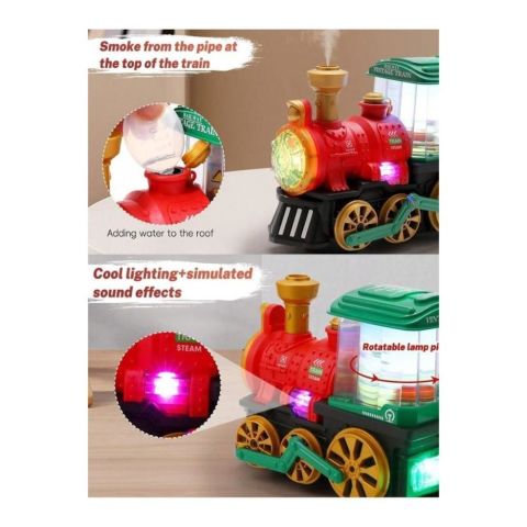 Sesli Işıklı Buhar Çıkaran Çarp Dön Tren 19 cm - Buhar Çıkaran Sesli Müzikli Çarp Dön Tren