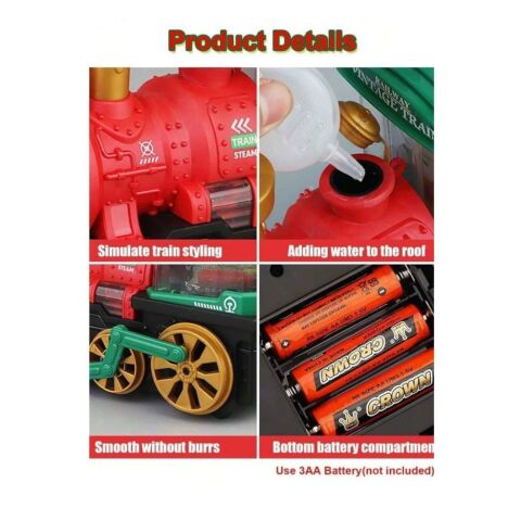 Sesli Işıklı Buhar Çıkaran Çarp Dön Tren 19 cm - Buhar Çıkaran Sesli Müzikli Çarp Dön Tren