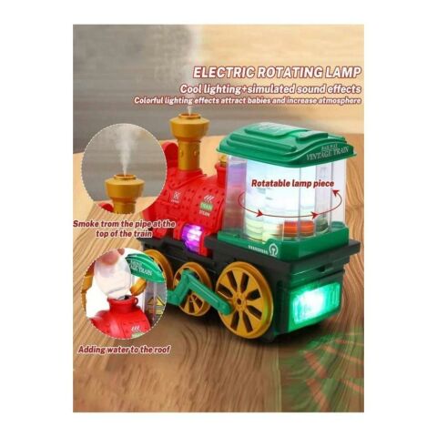 Sesli Işıklı Buhar Çıkaran Çarp Dön Tren 19 cm - Buhar Çıkaran Sesli Müzikli Çarp Dön Tren