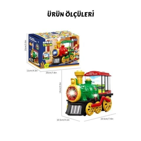 Sesli Işıklı Buhar Çıkaran Çarp Dön Tren 19 cm - Buhar Çıkaran Sesli Müzikli Çarp Dön Tren