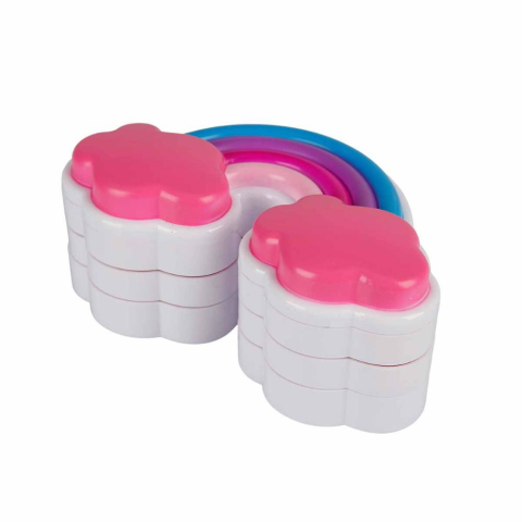 Gökkuşağı Şekilli 3 Katlı Makyaj Güzellik Seti