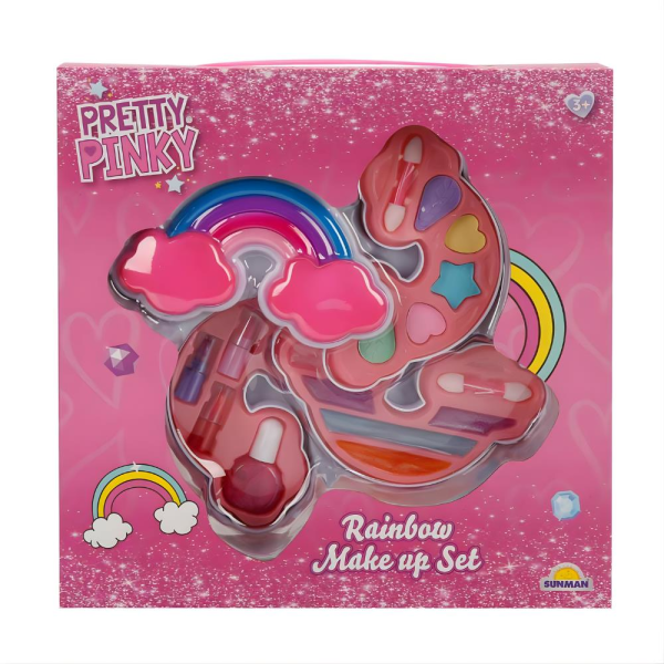 Gökkuşağı Şekilli 3 Katlı Makyaj Güzellik Seti