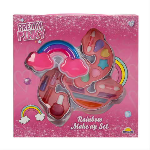 Gökkuşağı Şekilli 3 Katlı Makyaj Güzellik Seti