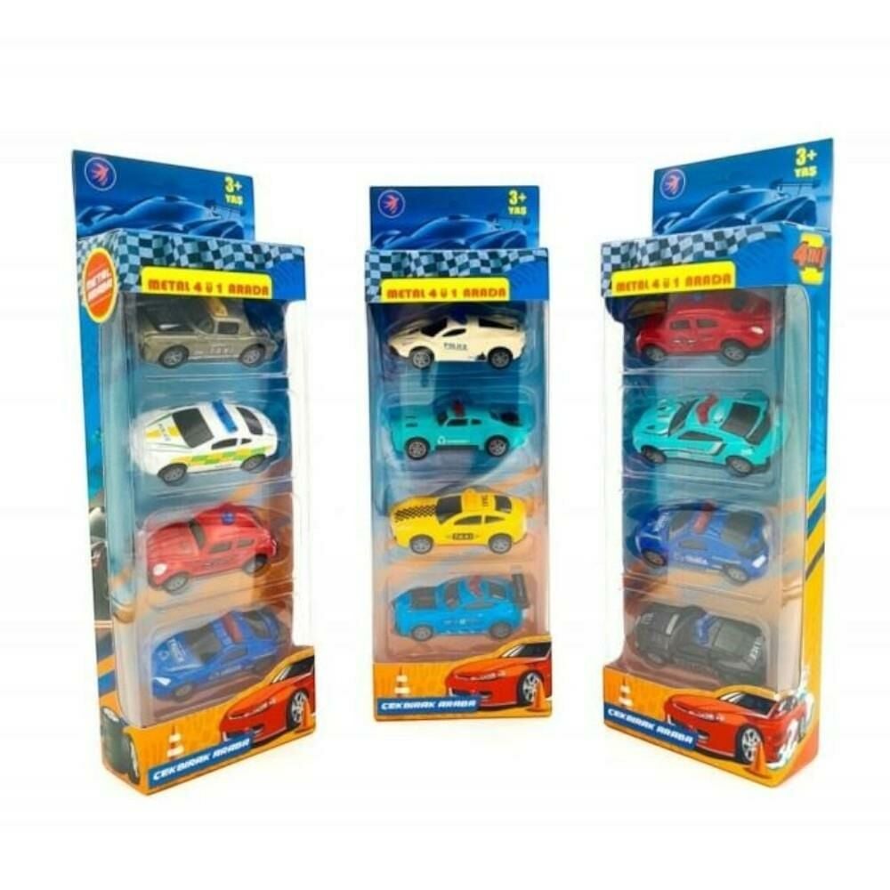 4'lü Metal Çek Bırak Araba