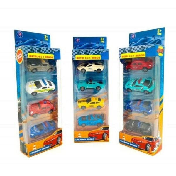 4'lü Metal Çek Bırak Araba