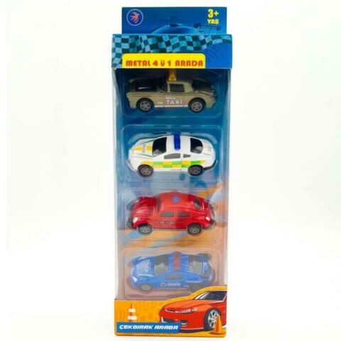 4'lü Metal Çek Bırak Araba