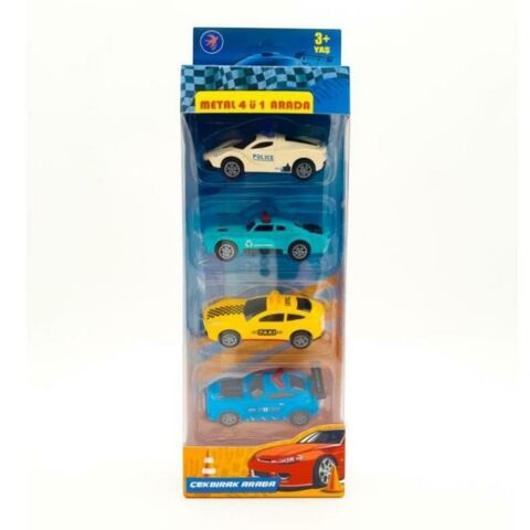 4'lü Metal Çek Bırak Araba