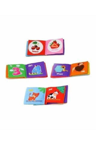 Babycim Bebeğimin İlk Kitap Seti Hışırtılı Bez Kitap 4 Çeşit