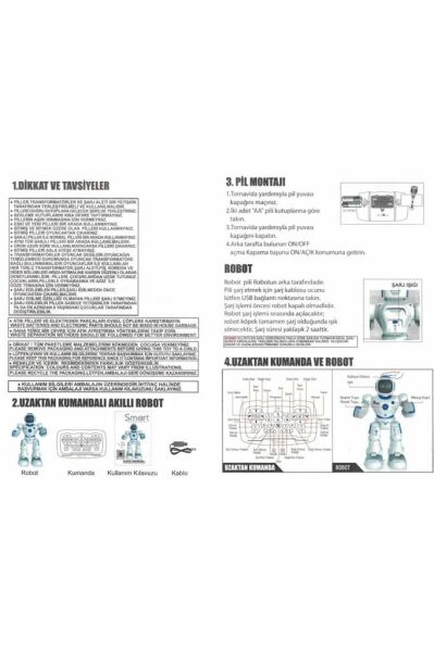 Ses Kontrollü Bluetooth lu & Şarjlı Konuşan Aktivite Eğlence Robotu