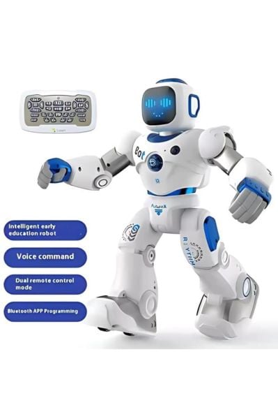 Ses Kontrollü Bluetoothlu & Şarjlı Konuşan Aktivite Eğlence Robotu
