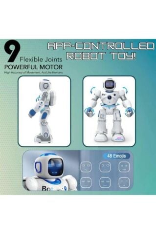 Ses Kontrollü Bluetoothlu & Şarjlı Konuşan Aktivite Eğlence Robotu