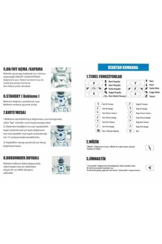 Ses Kontrollü Bluetoothlu & Şarjlı Konuşan Aktivite Eğlence Robotu