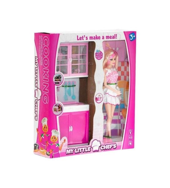 My Little Chefs Tekli Eklemli Et Bebek ve Mutfak Seti