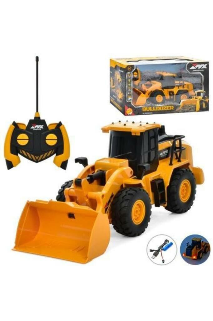 Uzaktan Kumandalı Buldozer Şarj Edilebilir 6 Kanallı Tam Fonksiyonlu Rc Kamyon Traktör 2.4G Oyuncak