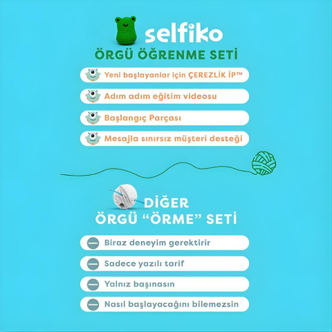 Kurbik Örgü Öğrenme Seti