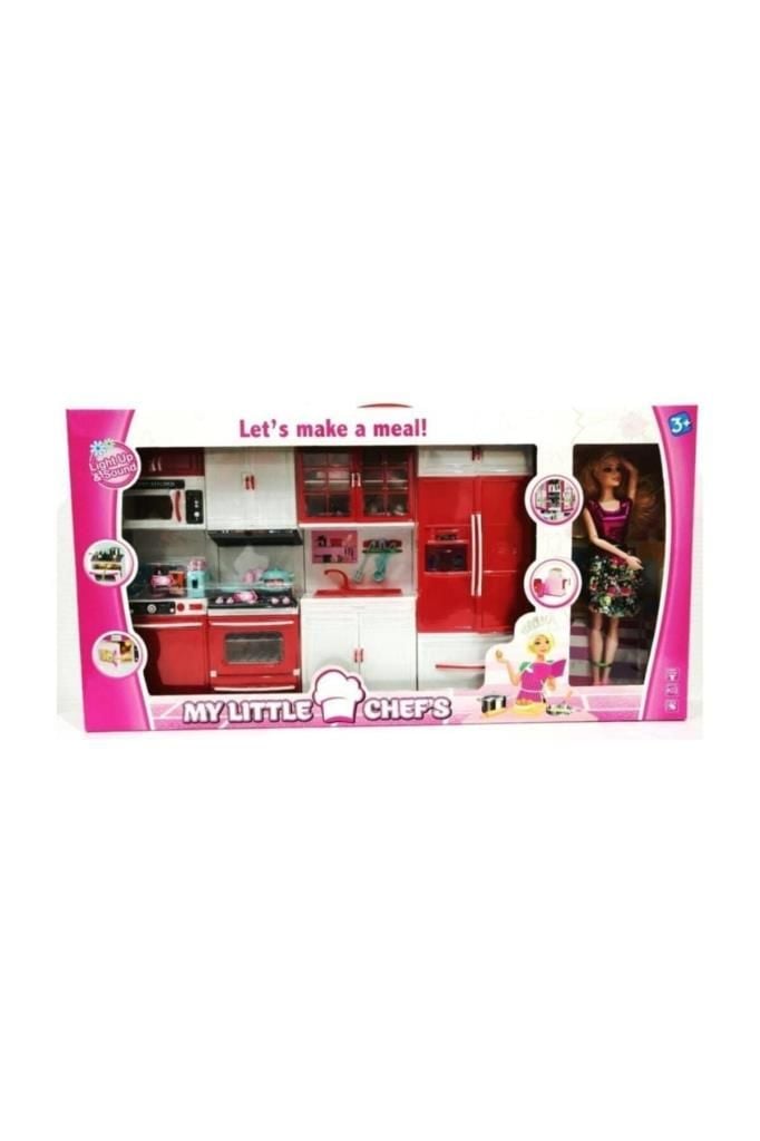 My Little Chefs 4'lü Eklemli Et Bebek Ve Mutfak Seti