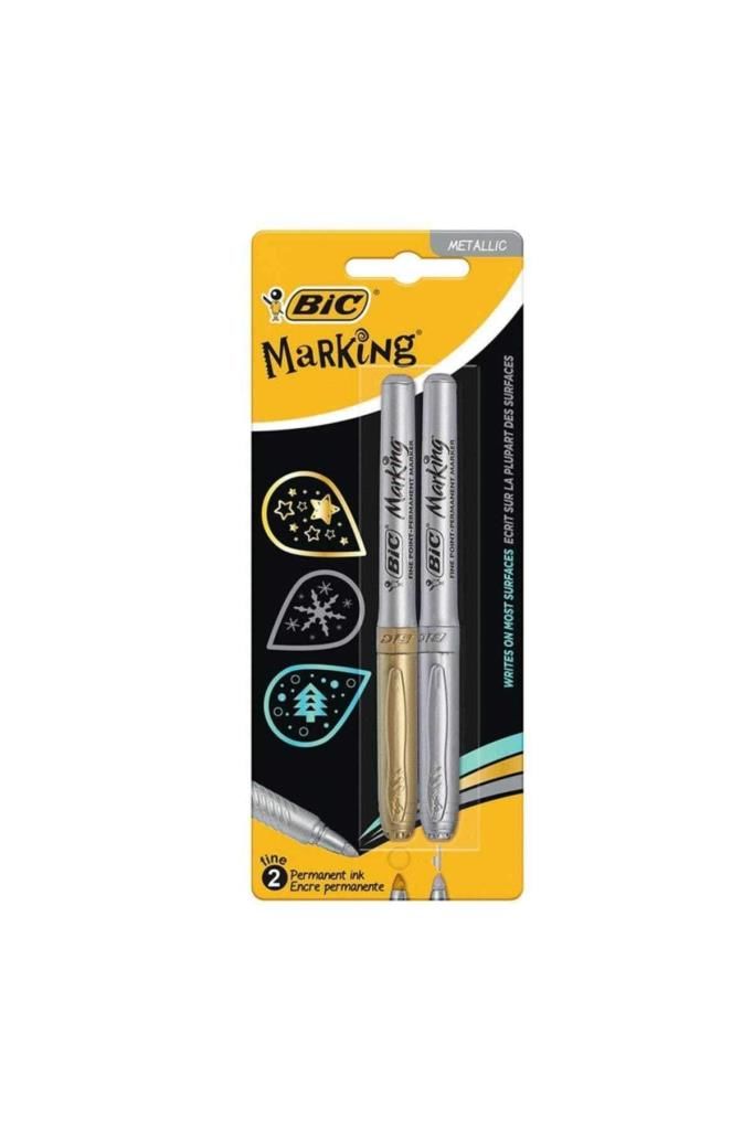 Bic Marker Kalem Metalik Altın-gümüş 2`li Blister