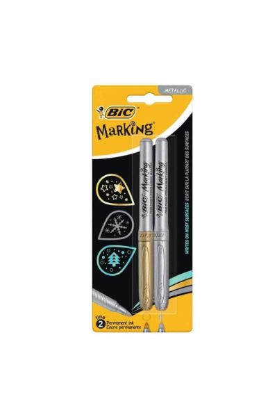 Bic Marker Kalem Metalik Altın-gümüş 2`li Blister