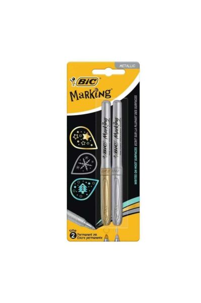 Bic Marker Kalem Metalik Altın-gümüş 2`li Blister
