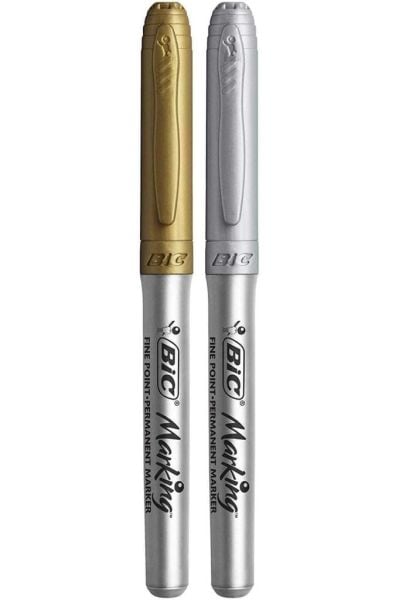Bic Marker Kalem Metalik Altın-gümüş 2`li Blister